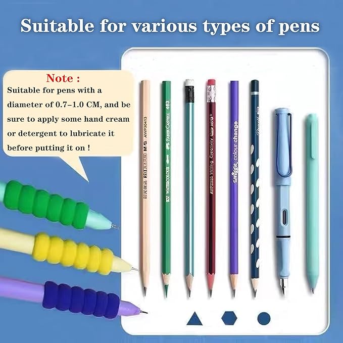 Foam Pencil Grippers,30 Pieces Foam Pencil Grips for Kids and Adults Handwriting Relieving Fingers Fatigue Writing Aid Pencil Holder Comfort Cushion Grip Pen Grippers