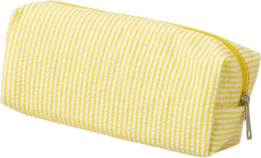 Pencil Case, Pencil Pouch for Women, Pencil Case Small, Pencil Pouch Aesthetic (Striped yellow)