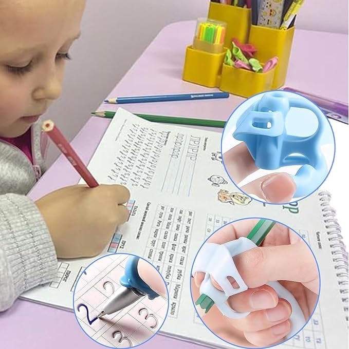 Pencil Grips for Kids Handwriting, 8 Pack Pencil Grippers, Toddler Pencil Grip Pencil Holder for Kids, Finger Grips Posture Correction Writing Tool for Toddlers Preschooler Training