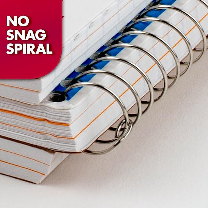 Mead Spiral Notebook, 3 Subject, Wide Ruled Paper, 120 Sheets, 10-1/2" x 8", Color Selected For You, 1 Count (05746) (Pack of 2)