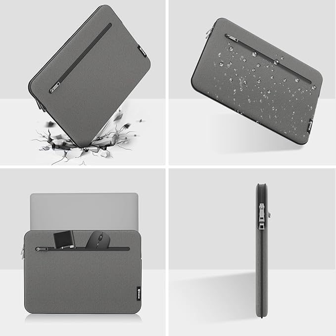 Smatree SlimPro Laptop Sleeve Case for 16 inch Lenovo ThinkPad E16 Gen 2/1, Case with Swift-Access Accessory Pocket, Patented Super-Corner Design, Light Grey (S619LG)