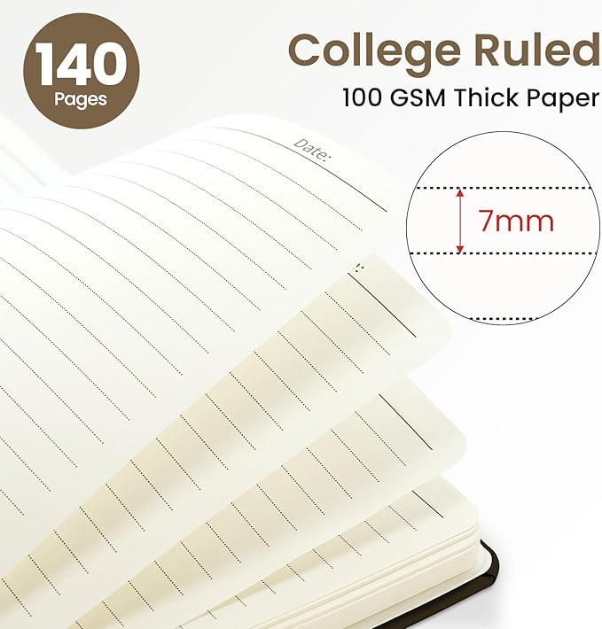 ZOTIA Lined Spiral Journal for Women, A5 Cute Hardcover College Ruled Notebook for Work, School & Note Taking, Aesthetic Writing Journal, 140 Pages (5.8" x 8.3"), Wild Rose