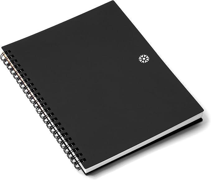 Notsu Dot Grid Notebook 2pk | Minimalist Bullet Dotted Journal, 100 Pages, Thick Paper 120 gsm, A5 Size 5.8" x 8.3", Black