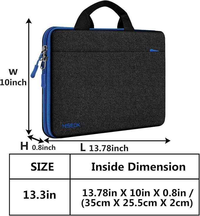 Hseok Laptop Sleeve 13-14 Inch Case Briefcase Compatible with MacBook Neo Pro 14 M5/M4/M3/M2/M1, All Models 13.3 Mac Air/Pro, XPS 13 14, Most Popular 13"-14" Notebooks,B01K02