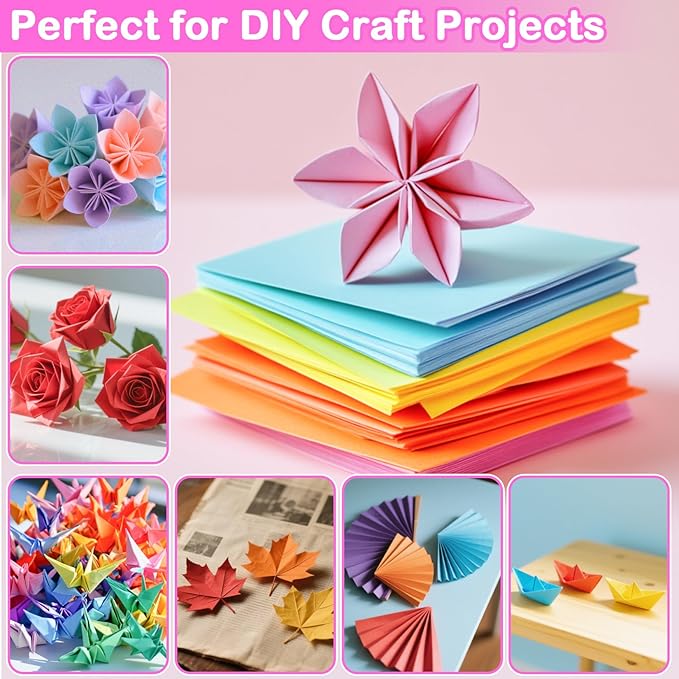 MAQIHAN Origami Paper 6x6 300 Sheets Bulk - Double Sided Color Paper Craft Kit for Adults Teens DIY Arts and Crafts, 20 Colorful Craft Paper Sheets for Scrapbook, Classroom Art Supplies Gifts
