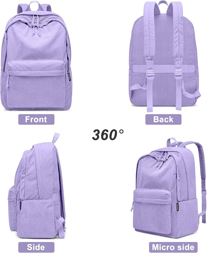 ZUBOND Girls Backpack, Lightweight School Bookbag for Teens, College Students Women & Men, Cute Large Laptop Backpack Fits 15.6 Inch Notebook