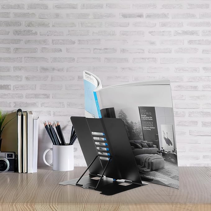Artibetter Adjustable Metal Book Stand for Reading Portable Student Book Holder for Study and Eye Protection