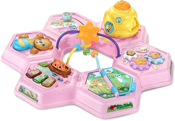 VTech Buzz and Learn Activity Table with Seven Interactive Play Zones, Pink