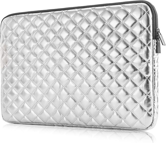 Puffy Laptop Sleeve 11 12 13 13.3 14 15 15.6 inch Case Protective Bag Quilted PU Leather Lined Padded