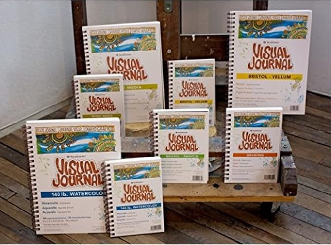 Strathmore Wire Bound Visual Journal, 100 lb. Smooth Bristol, 9 X 12 inches, White, 28 Sheets (460-39)