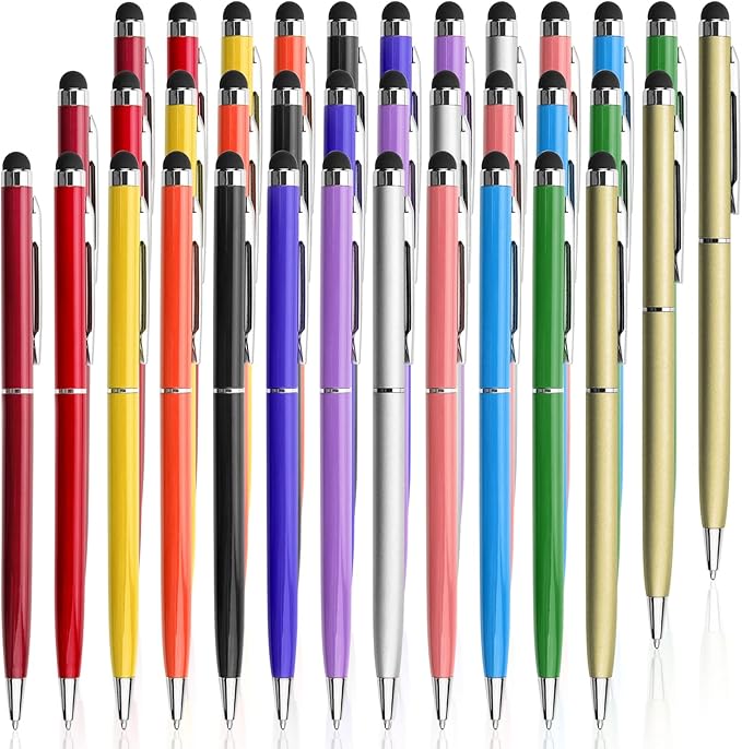 innhom 36 Pack Stylus Pens for Touch Screens Stylus Pen for iPad 2 in 1 Stylists Pens and Black Ink Ballpoint Pens Compatible with iPad iPhone Tablets Samsung Kindle