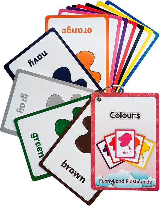 Lilias Colors Flash Cards, Toddler & Preschool Learning Toys, Kindergarten Learning Supplies, 4.3 x 3.14 Inch, 12 Cards in Set