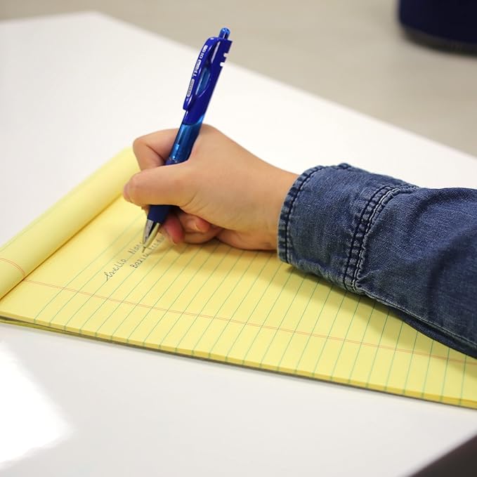 BAZIC Products Perforated Writing Pad, 50 Sheets 5x8 Inch, Canary Jr. Lined Ruled Memo Writing Pads Note Paper for Office School Student, Total 48 Count