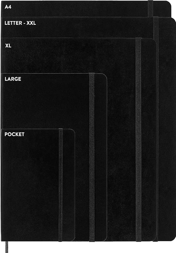 Moleskine Classic Notebook, Soft Cover, XL (7.5" x 9.5") Squared/Grid, Black, 192 Pages