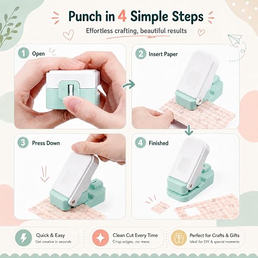 CYFUN DESIGN 2 Pcs Stamp Punch, 1x0.8 inch Postage Stamps Punch, Stamp Cutter, Paper Punches for DIY Scrapbooking Crafting Journaling Junk Journal Supplies