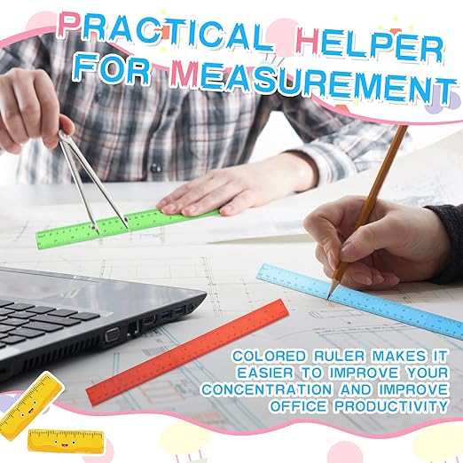 Zonon 30 Pcs Clear Plastic Rulers Bulk 12 Inch Ruler for Classroom, Easy-to-Read with Inches and Metric, First Day of School Gift for Kids, School, Home, Office, Students, Teachers
