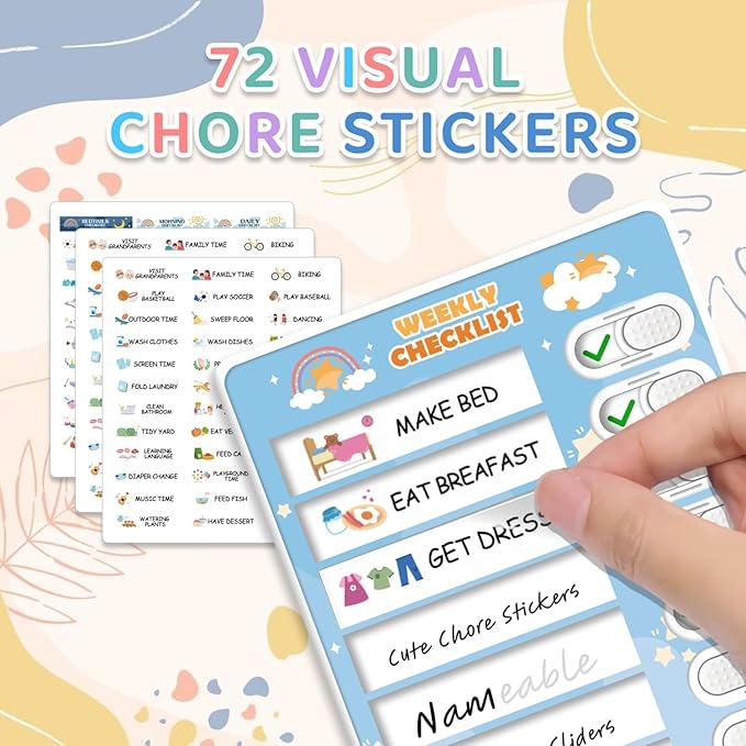 3 in 1 Bedtime/Morning/Weekly Routine Chart for Kids, Magnetic Chore Chart for Kid, Visual Schedule for Kid Toddlers Schedule Board for Home