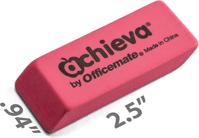 Achieva 36-Pack Pink Erasers - Premium Quality, Smudge-Proof, Durable - Ideal for Students, Artists, and Office Workers - Non-Toxic, Latex-Free Rubber Compound