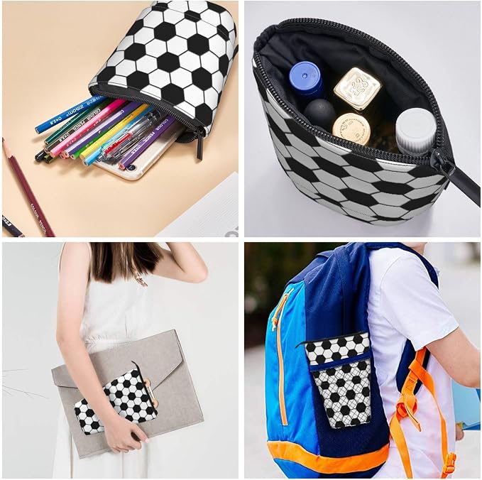 Soccer Kids Standing Pencil Case Girls Boys Telescopic Stationary Pouch with Zipper Large Capacity Stand up Pen Bag Portable Makeup Holder for Children School Students Office Supplies