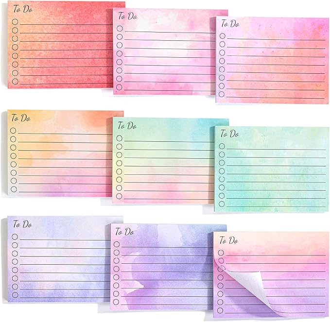 Mr. Pen- to Do List Sticky Notes, 3"x4", 9 Pads, 450 Sheets, Lined Checklist Sticky Pads with Smooth Writing, Easy Peel-Off, Thick Paper for Planning, Office, School & Daily Tasks