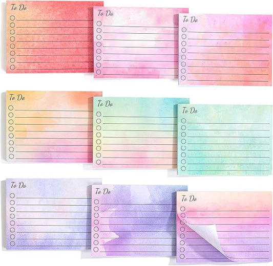 Mr. Pen- to Do List Sticky Notes, 3"x4", 9 Pads, 450 Sheets, Lined Checklist Sticky Pads with Smooth Writing, Easy Peel-Off, Thick Paper for Planning, Office, School & Daily Tasks