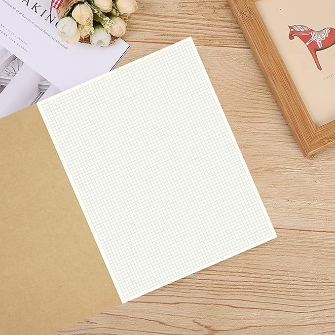zmybcpack 12 Pack 8.5x11 inch Large Graph Paper Notebook Journals Bulk, Square Grid Paper Notebook for Travelers, College Students, Office - Subject Notebooks 60 Square Grid Pages/30 Sheets