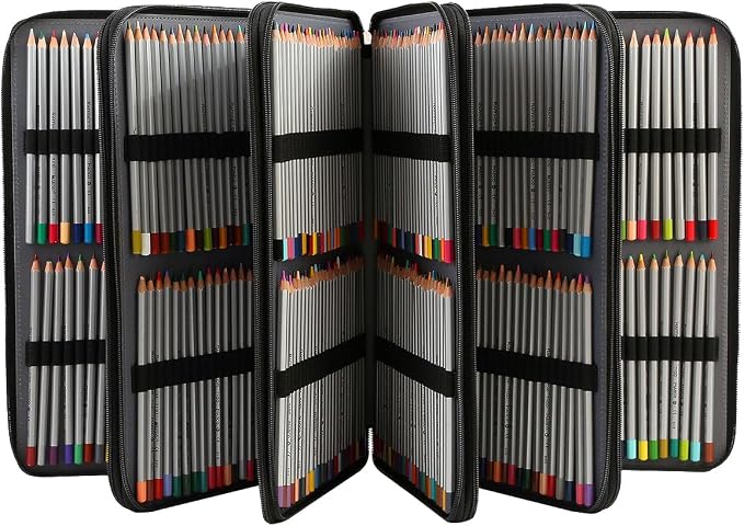 600-Slot Colored Pencil Case, 5-Layer Zipper with Shoulder strap and Handle | Organizer Bag for Pencil Storage Case for Artist Painter Office Sketch Travel Supplies