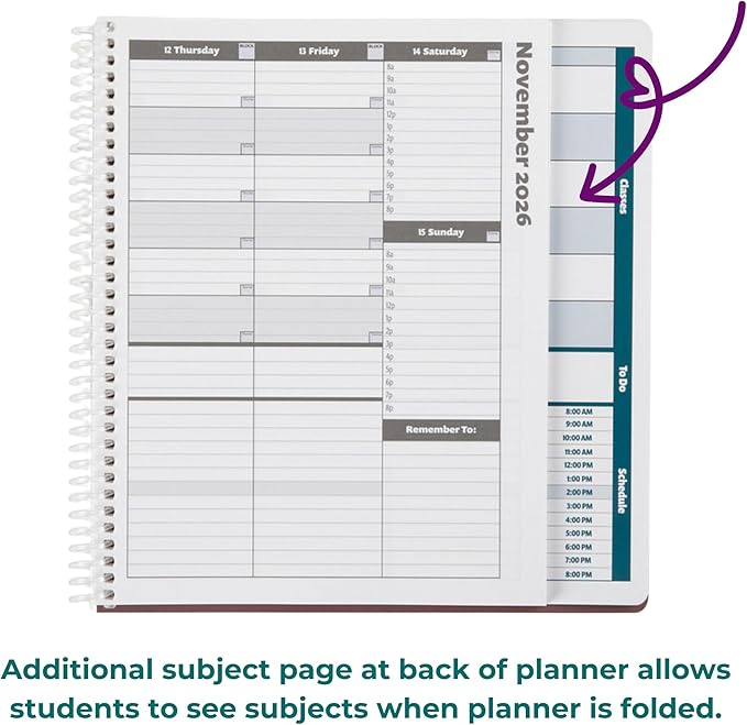 Order Out Of Chaos Academic Planner 2026-2027 Daily Weekly and Monthly Calendar, School Agenda Book, July 2026-June 2026 planner 8.5x8.25 Homework Organizer (Stormy Blue)