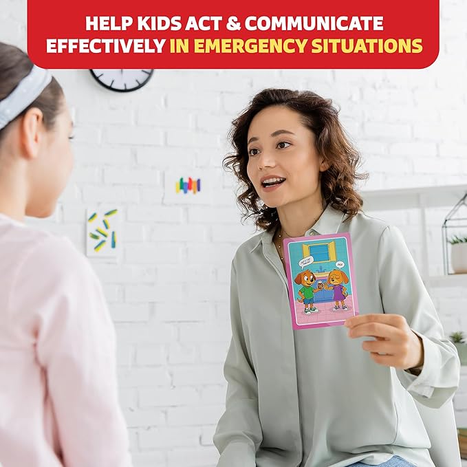 Who What Why Emergency & Safety Conversation Cards for Kids – Social Skills & Critical Thinking Game – Safety Awareness, Decision-Making & Communication Cards, Speech Therapy & SEL Tool, Ages 4+