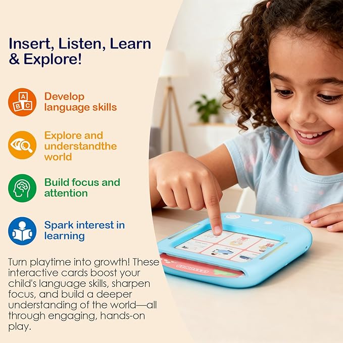Interactive Learning Tablet for Kids, Educational Talking Toy with 30 Flash Cards for Alphabets, Phonics, Words, Music & Quiz, Best Learning Toy for Ages 2-5, Birthday Gift for Boys&Girls, Blue