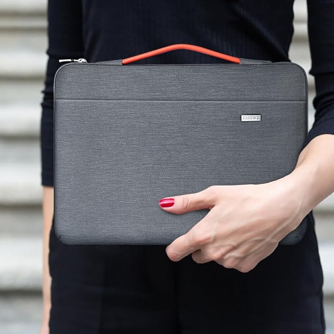 LANDICI 360°Laptop Sleeve Case 14 15 Inch Compatible with MacBook Air 15 M2/M3/M4 2022-2025, MacBook Pro 15, Hp chromebook 14, Waterproof Computer Bag Cover with Handle, Grey
