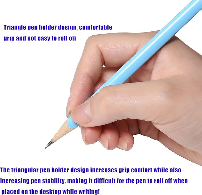 50PCS Triangular Grip Wooden cased Pencils for Kids with Erasers, Fun Cute Wood Wedding Golf Triangle Pencils for School,Drawing,Gift (50PCS)