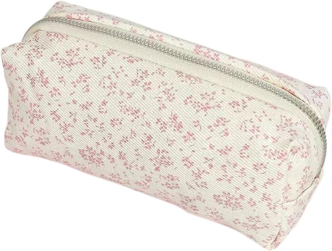 Pencil Case, Pencil Pouch for Women, Pencil Case Small, Pencil Pouch Aesthetic (Pink floral)