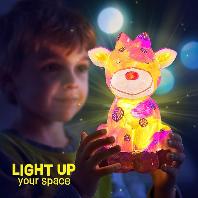 LAOESE Paint Your Own Deer Lamp Kit, Art Supplies Painting Kits for Kids 6-12, Arts and Crafts for Kids Ages 8-12, Deer Toy Birthday Easter Gifts for Kids Girls Boys Ages 3 4 5 6 7 8 9 10 11 12+