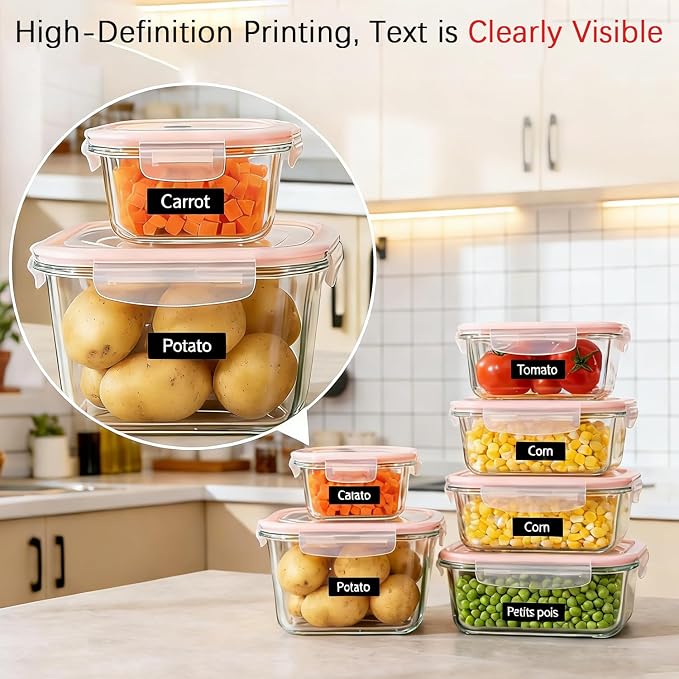 Phomemo P12 Label Tape Compatible with DYMO Label Maker Refills LT-100H | LT-100T 200B, for P12 LT12 F12 Label Makers 12mm x 4m(1/2''X 13') 3-Pack White on Black for School Name Tag Home Outdoor