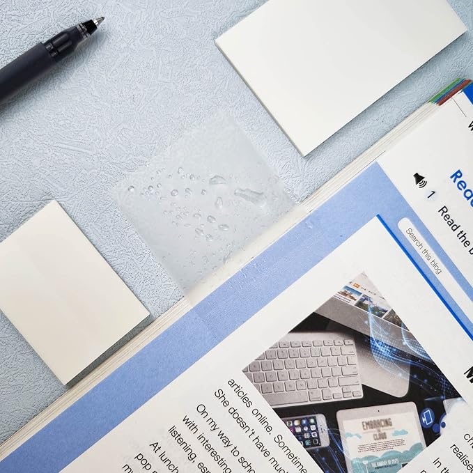 Transparent Sticky Notes 650 Sheets, Clear Sticky Notes, See Through Invisible Translucent Sticky Note for School, Office 13 Packs, (1.5"x1.5", 3"x1", 3"x2", 3"x3", 3"x4",3"x5")