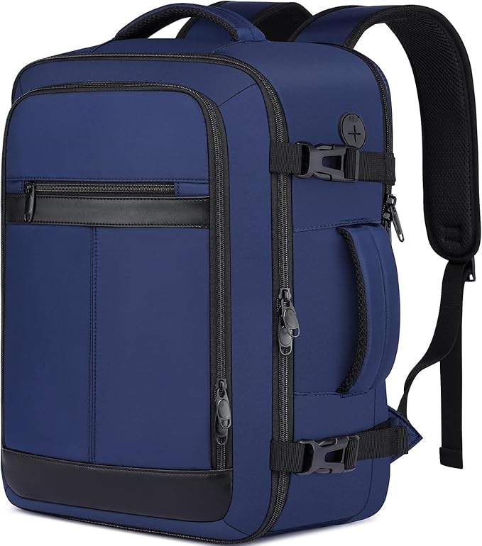 Travel Backpack for Men,Carry On Backpack with Shoe Pouch, TSA 15.6" Laptop Back Pack Flight Approved, College Gym Bag Casual Daypack for Weekender Business Hiking,Bookbag Travel Essentials,Blue