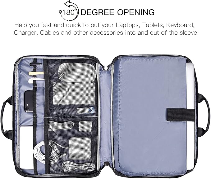 15.6 Inch Laptop Sleeve Bag, Men Women TSA Case for Macbook Pro 16 M5 M4 M3 M2 M1, Lenovo Ideapad 15.6, HP Envy/Victus 15.6, Acer Aspire/Nitro 5 15.6, Dell 15 16, ASUS Chromebook 15 16 Case, Black