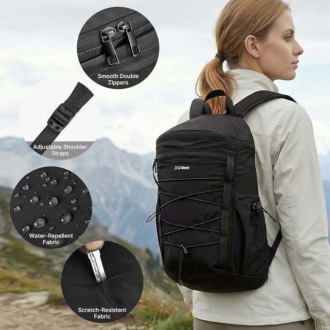 G4Free 20L Hiking Travel Backpack for Women Men | Lightweight Backpacks with Luggage Trolley Strap, Daypack for Outdoor Daily Camping