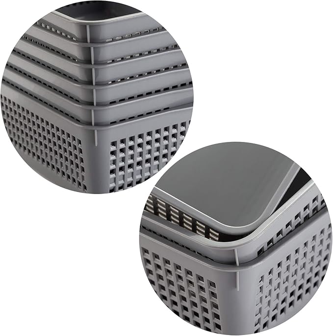 Aebeky A4 Size Plastic Paper Storage Trays,Desktop File Organizer Baskets,6-Packs (Grey)