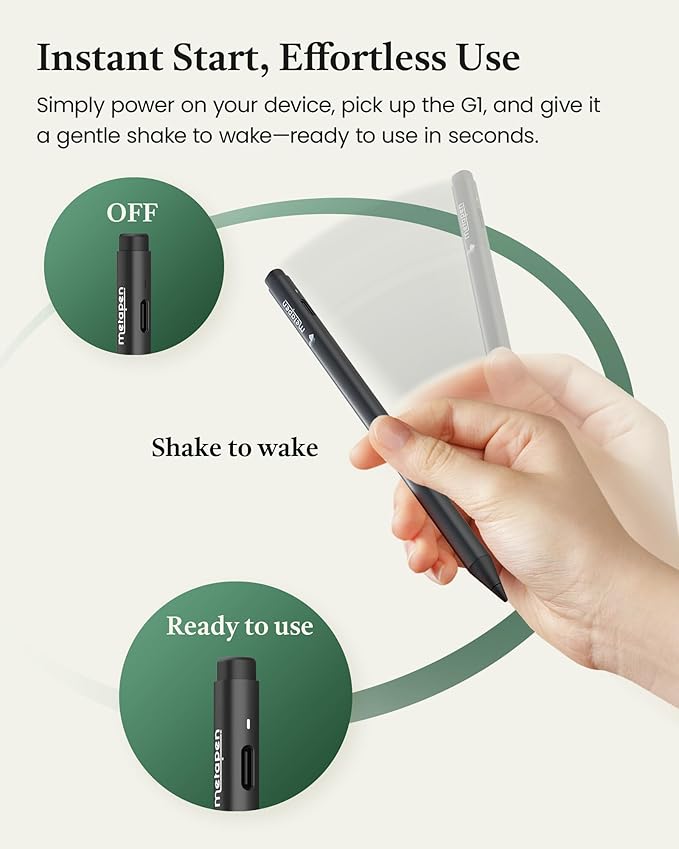 Metapen USI 2.0 Stylus Pen G1 for Fire Max 11 (2023 Release), USB-C Fast Charging, 4096 Pressure Pen for Google Pixel Tablet, Amazon Fire HD 10 (13th Gen, 2023 Release), Lenovo/HP/Acer Chromebook