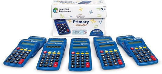 Learning Resources Primary Calculator - Basic Solar and Battery Powered Calculators for Students, Teach Basic Math Operations, School Supplies, Classroom Must Haves for Teachers, Back to School
