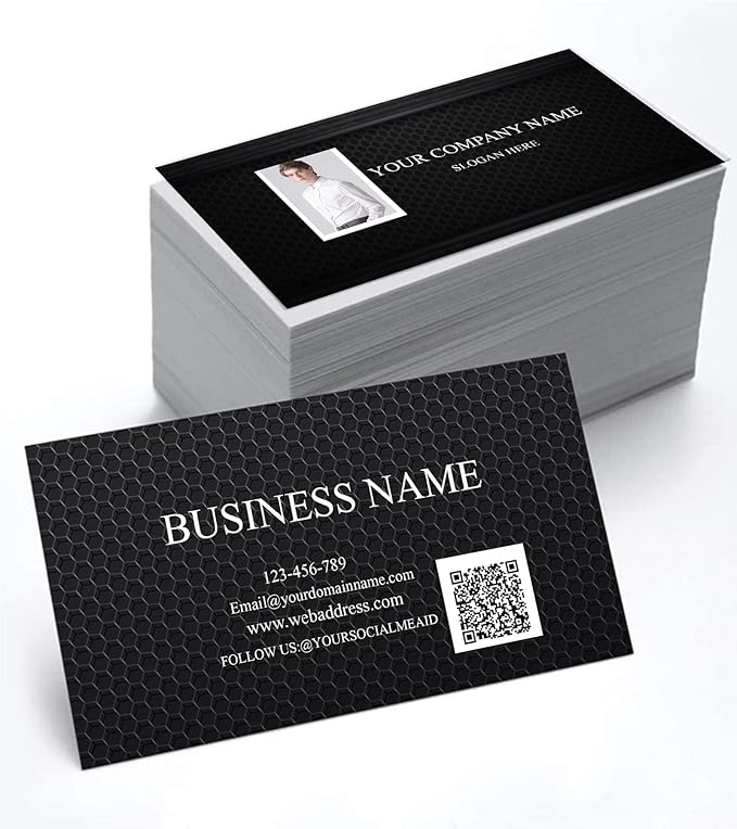 500 pcs Full Color Custom 2 Sides Printed Business Card Custom with Your Logo Two-Sided Design,Personalized Name Card, 3.5" x 2"Business Card No Additional Charge
