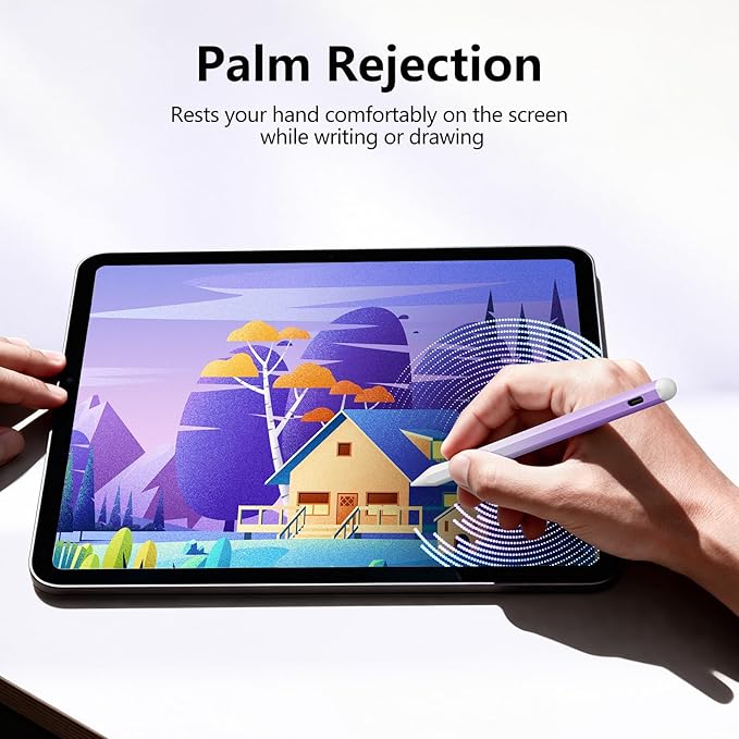 Stylus Pen for iPad 6th-11th Generation-2X Fast Charge Active Pencil Compatible with 2018-2026 Apple iPad Pro 11"/12.9"/M4, iPad Air 3/4/5/M2/M3/M4,iPad mini 5/6/7 Gen-Gradient White Purple