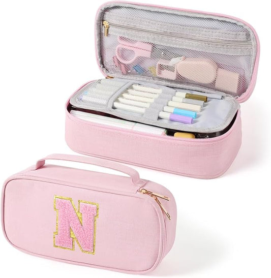 YOOLIFE Cute Pencil Case for Girls, Pink Pencil Pouch Bag, Aesthetic Pen Pouch School Supplies for Teen Girls, N (Pink)