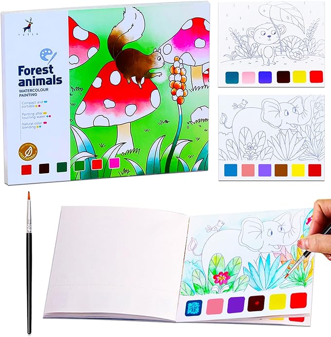 YXOTJHS Paint with Water Books, Watercolor Coloring Books for Kids Ages 4-8, Mess Free Water Painting Book for Toddlers 2-4, Arts and Crafts for Kids 4-6 Girls Boys Gifts