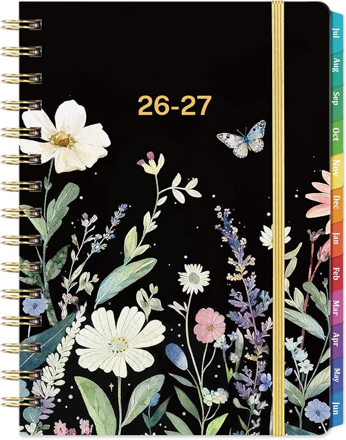 Planner 2026-2027 - Weekly & Monthly Planner, Jul 2026-Jun 2027, Academic Planner 26-27, 6.4"×8.5", Tabs, Thick Paper, Twin-Wire Binding, Back Pocket, Inspirational Quotes for Office Home School