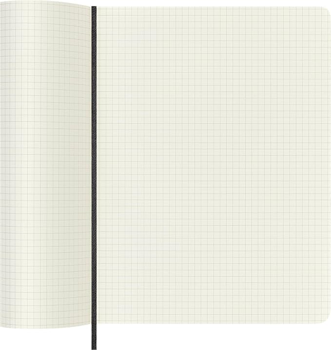Moleskine Classic Notebook, Soft Cover, XL (7.5" x 9.5") Squared/Grid, Black, 192 Pages