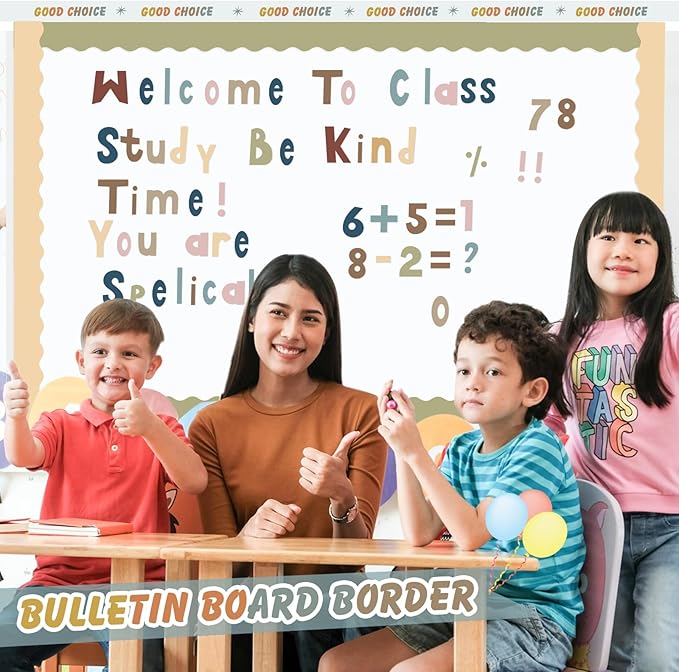 221 Pcs Boho Bulletin Board Letters, Square Font Alphabet Number Punctuation Symbol Combo Letter Cutouts, Boho Classroom Decor for School Classroom Chalkboard Poster Bulletin Board Wall