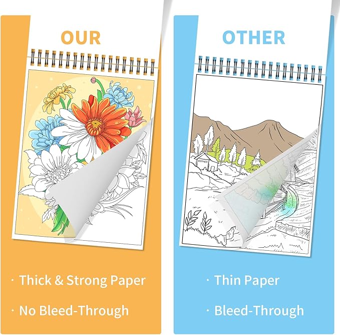 Kalysky Easy and Cozy Adult Coloring Book Set, 3 Pack Stress Relief Coloring Books for Adults Relaxation, Flower Inspirational Quotes Designs.